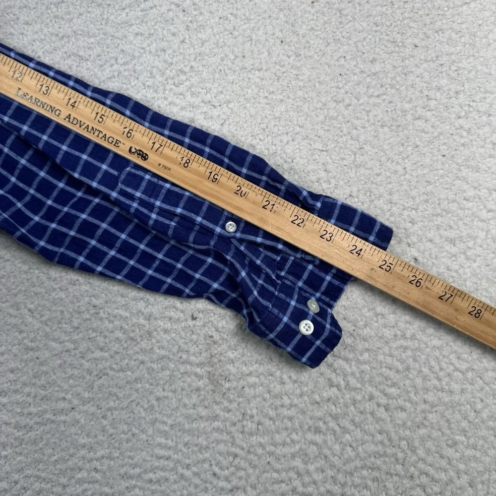 Banana Republic Shirt Men's L Camden Standard Fit 100% Linen Lightweight Plaid‎